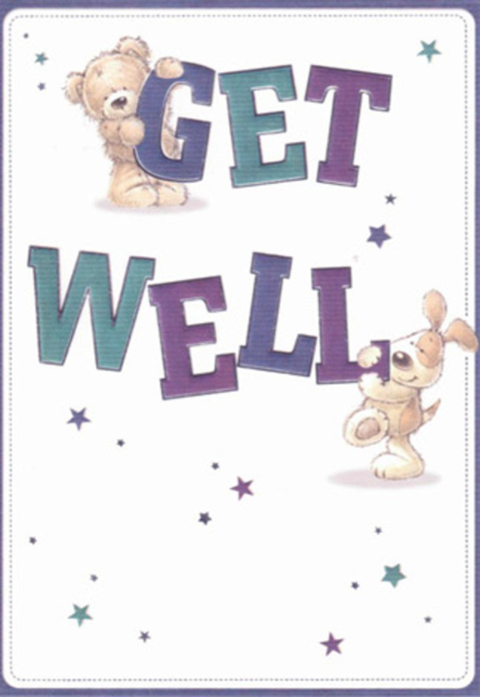 This get well card channels the spirit of reassurance, thoughtfully illustrated with a gentle bear and an animated puppy at its heart-symbols of encouragement that feel entirely at home in Plaistow's close-knit neighbourhoods. Twinkling stars dot the scene, as if scattering good wishes across the creamy, sunlit expanses of nearby Memorial Park. The design's typography stands out with bold confidence, shaded in deep purples and fresh aquas, grounding the artwork in cheerful affirmation. There's a near-tactile appeal to the assembly: the bear's fluffy fur and the puppy's velvety ears rendered in textured brushstrokes, offering a sense of comfort as palpable as holding a hand-tied bouquet from a trusted Plaistow florist. Imagine pairing this card with a vase of cheerful flowers-the combined gesture radiates heartfelt care, ready to lift the spirits of someone recovering in our community. The composition's light, airy tone beautifully mirrors the optimism and generosity that define Plaistow, imbuing the moment with hope, warmth, and gentle encouragement.